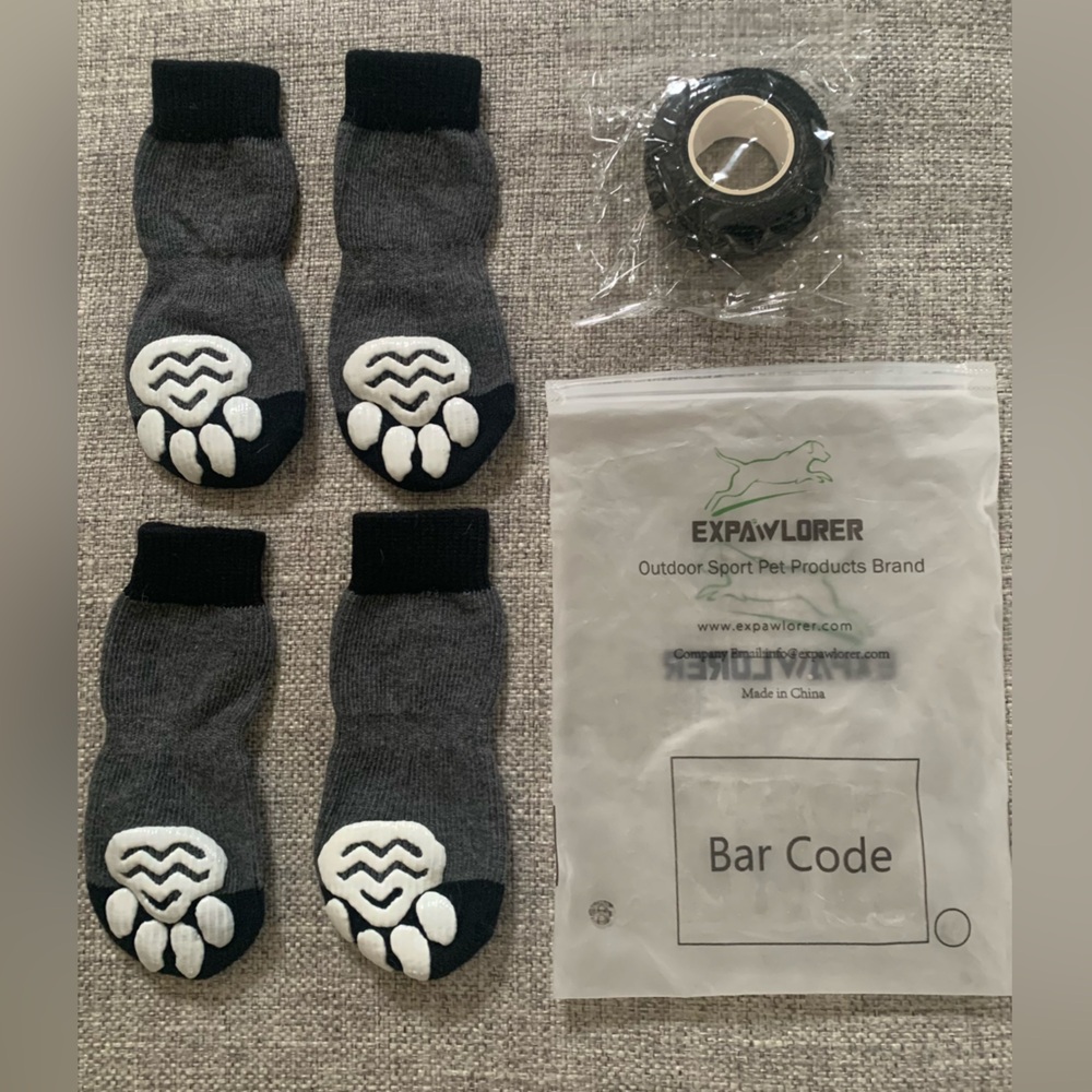 Gray & Black Dog Socks with Paw Protection - Picture 9 of 11